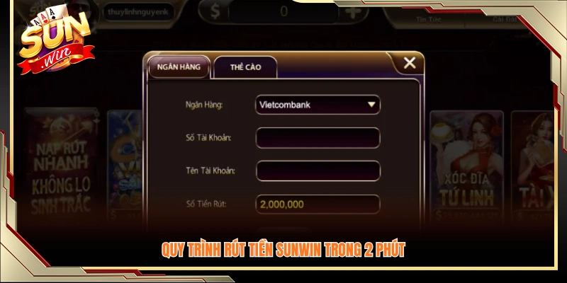 Hướng dẫn rút tiền Sunwin siêu nhanh chỉ trong khoảng 2 phút