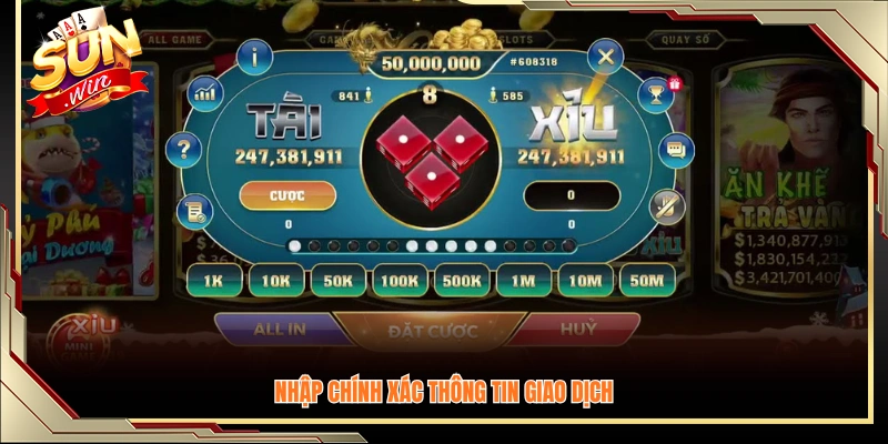 Điền đúng và đầy đủ các dữ liệu cần thiết 